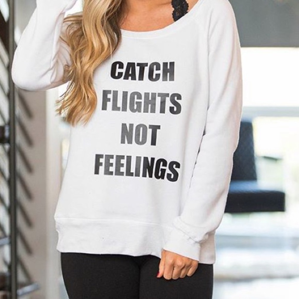 White off the shoulder sweatshirt